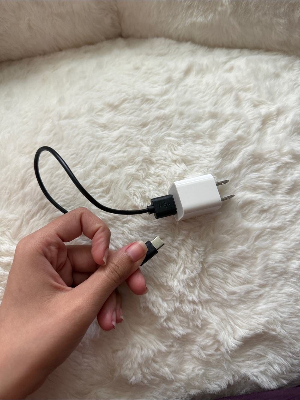 USB-C to USB charger Chord charging black phone Apple